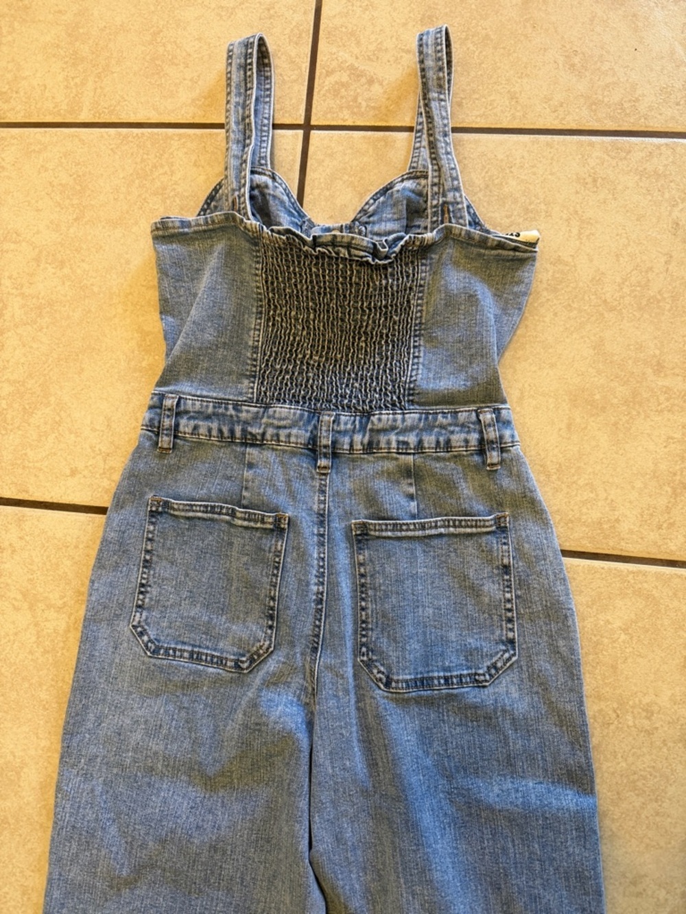 Steve Madden Medium Blue Denim Wide-Leg Jumpsuit - Picture 13 of 13
